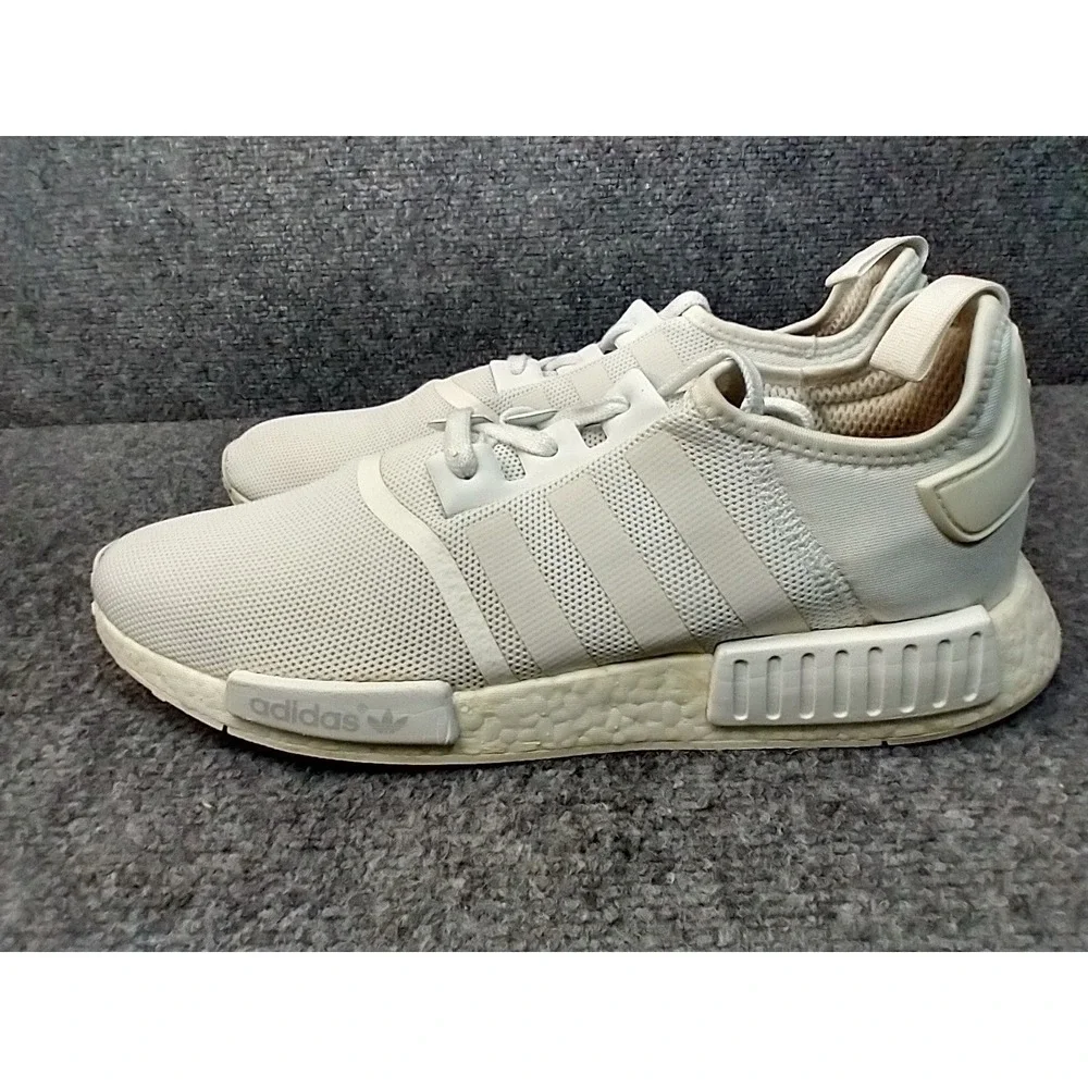 Adidas NMD R1 Mens White Mesh Boost Running Shoes Sneakers BA7245 Size 14